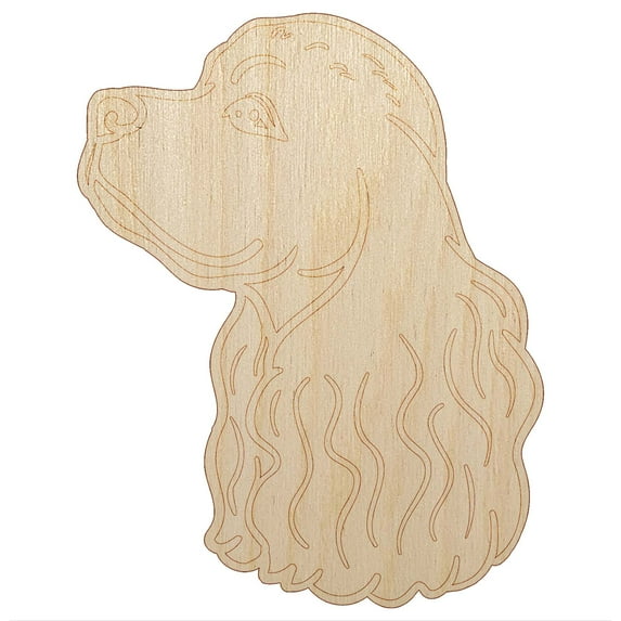 Cocker Spaniel Dog Head Wood Shape Unfinished Piece Cutout Craft DIY Projects - 4.70 Inch Size - 1/4 Inch Thick