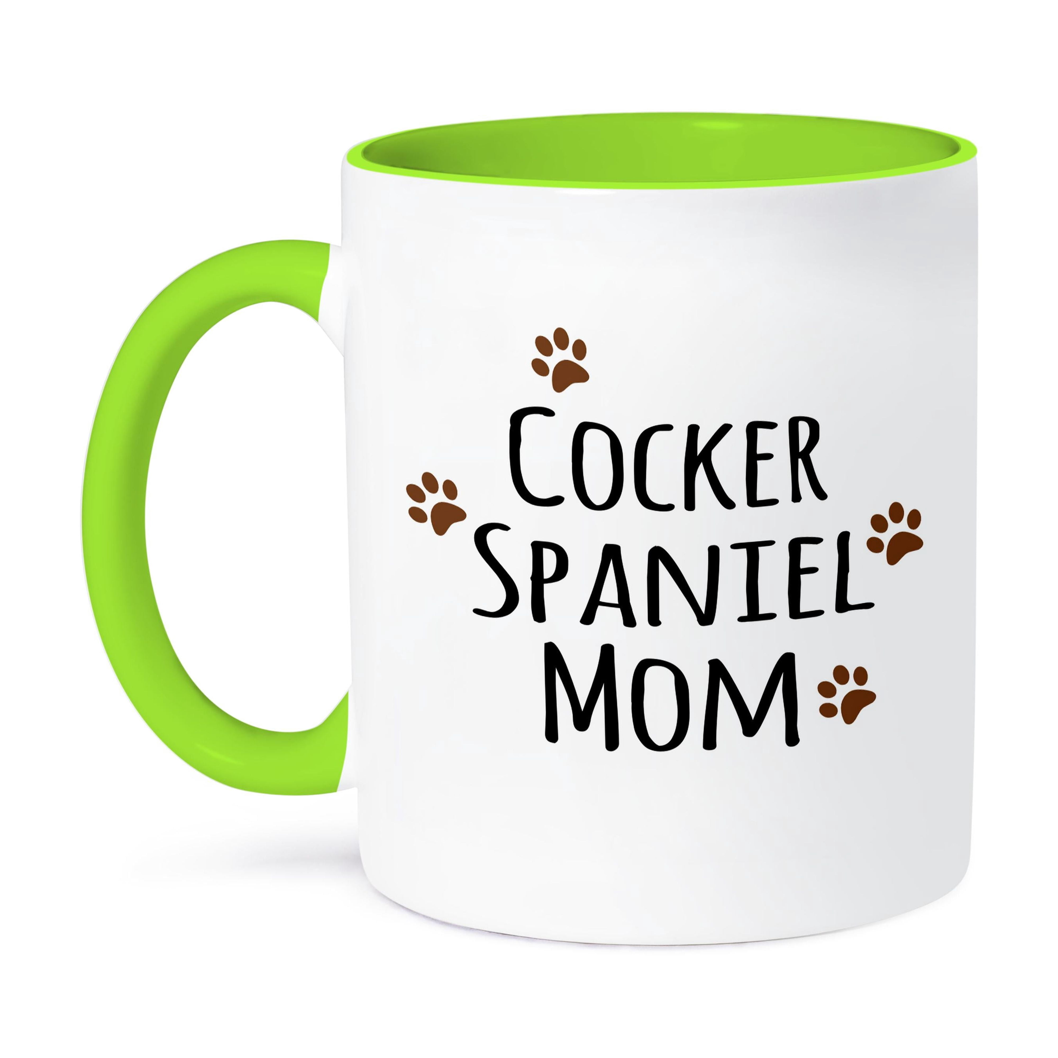 3dRose  Mug_153882_4  Cavalier King Charles Spaniel Dog Dad - Doggie By Breed Brown Muddy Paw Prints Doggy Lover Owner Two Tone Black Mug 11oz