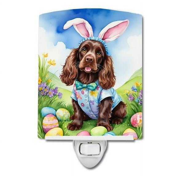 Cocker Spaniel Easter Egg Hunt Ceramic Night Light 4 in x 6 in