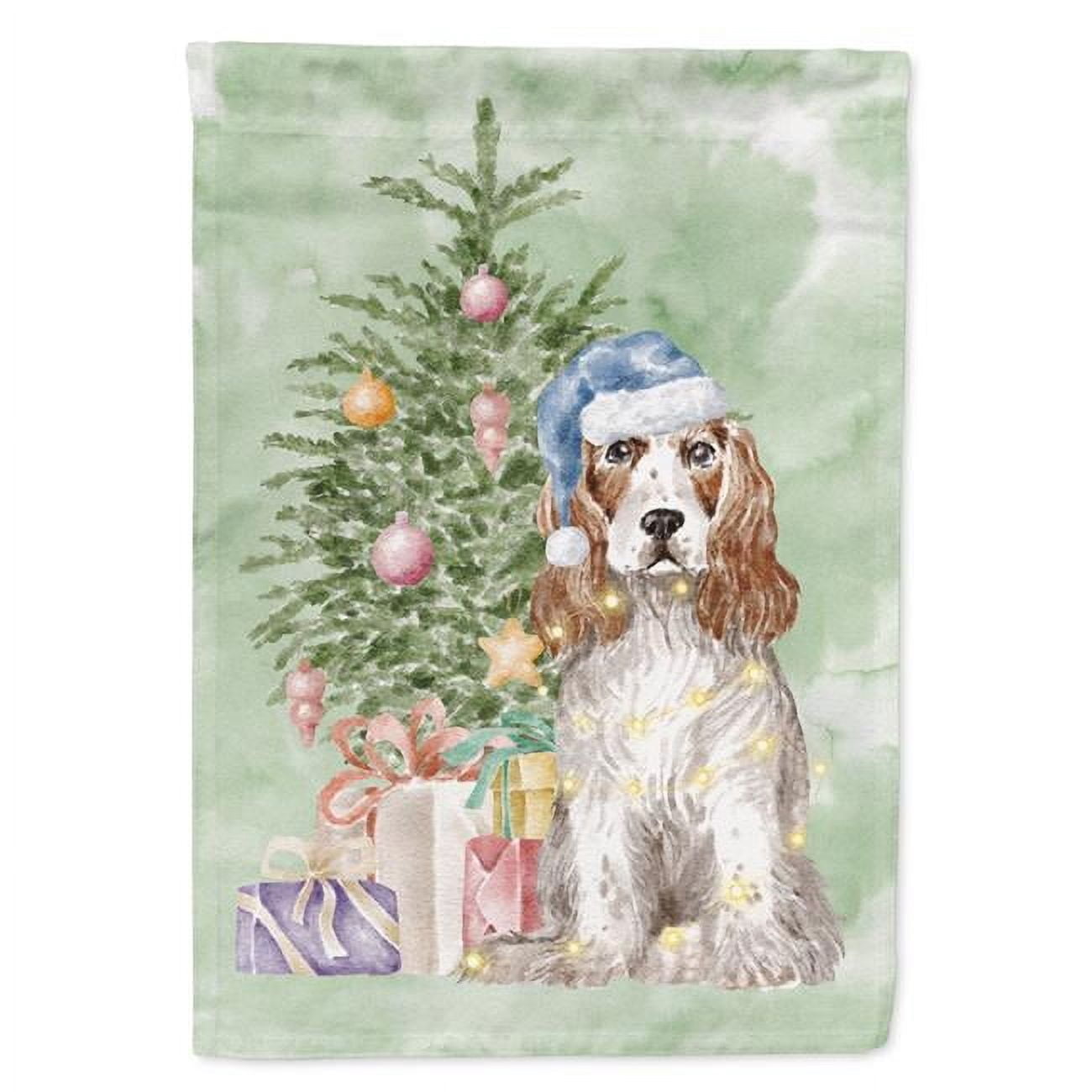 Christmas English Cocker Spaniel Red White Flag Garden Size
