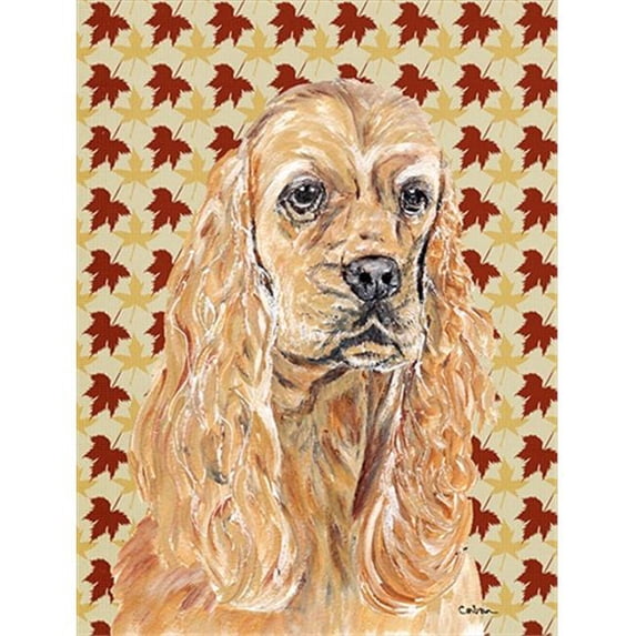 Cocker Spaniel Fall Leaves Flag Canvas House Size