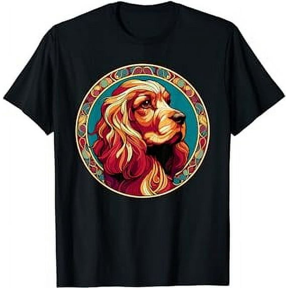 Cocker Spaniel Graphic Tee | Art Nouveau Inspired Design T-Shirt