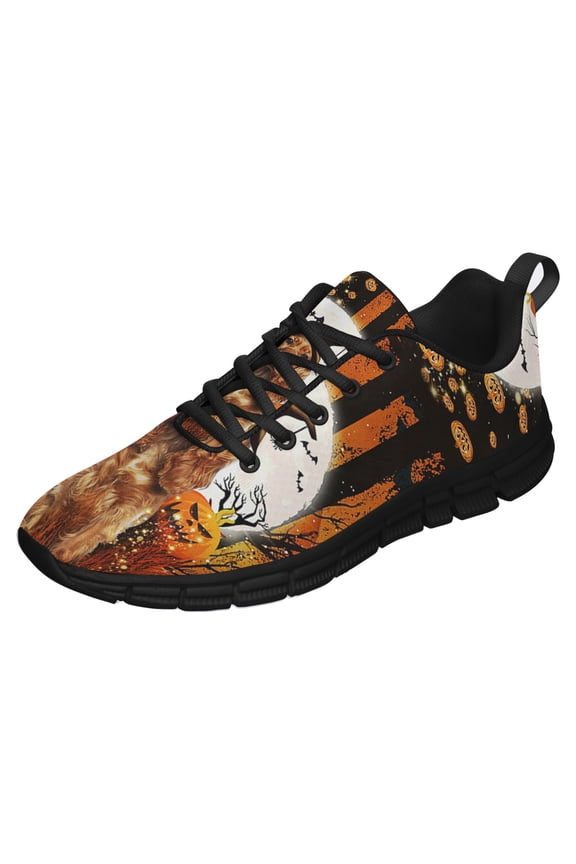 Cocker Spaniel Happy Halloween Running Shoes Sneakers Mesh Black Size 3.5