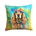 thumbnail image 1 of Cocker Spaniel Hippie Dawg Fabric Decorative Pillow 14 in x 14 in, 1 of 5