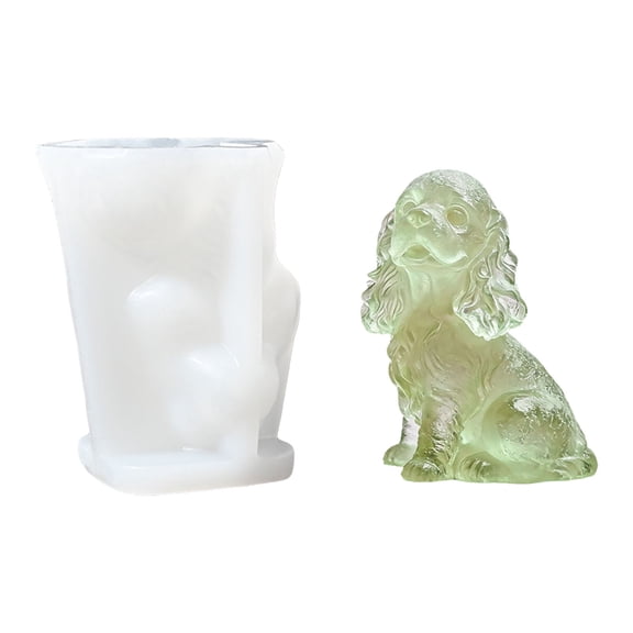 Cocker Spaniel Ice Cube Mold, Silicone Animal Cake Pan For Treats, Small Dog Shaped Freezer Tray