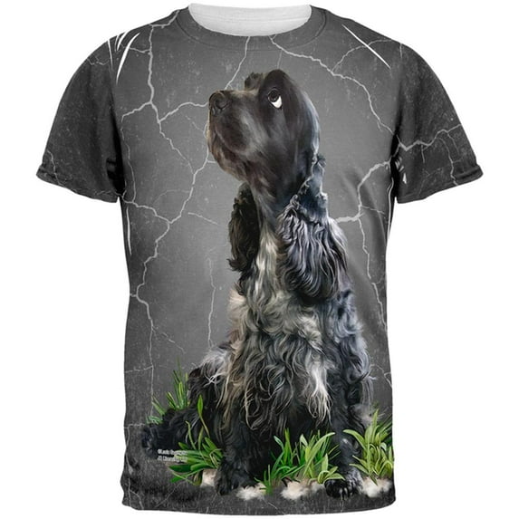 Cocker Spaniel Live Forever All Over Adult T-Shirt - X-Large