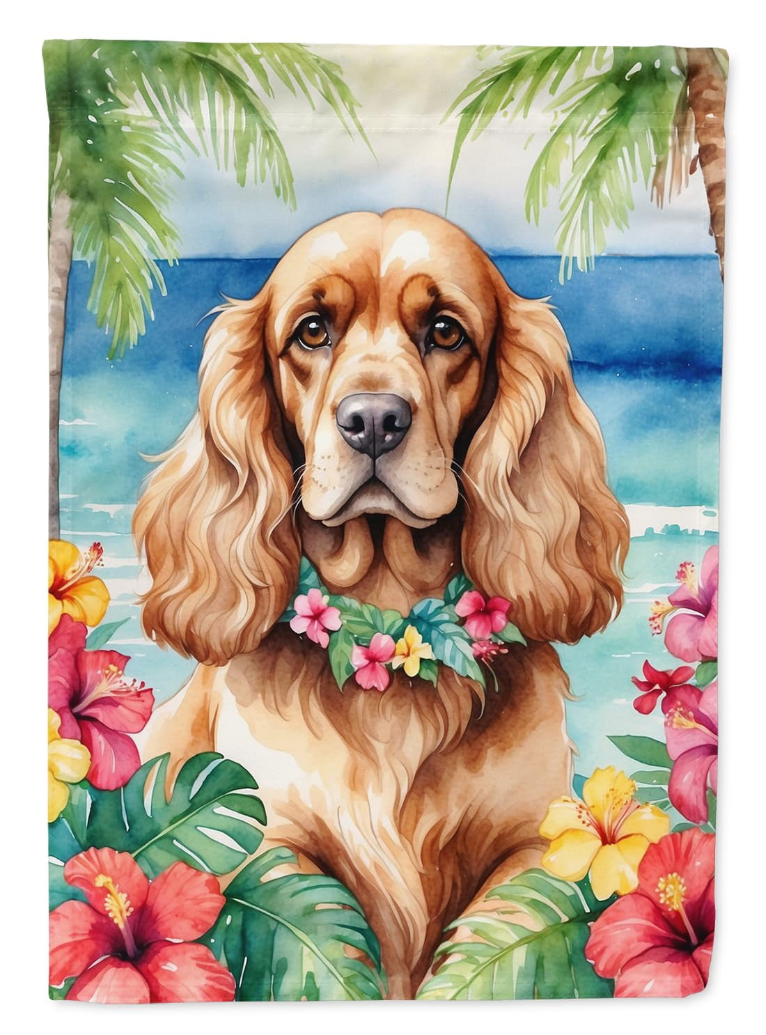 Cocker Spaniel Luau Garden Flag 11.25 in x 15.5 in - Walmart.com