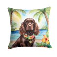 thumbnail image 1 of Cocker Spaniel Luau Throw Pillow 14 in x 14 in, 1 of 2