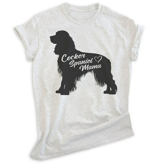 Cocker Spaniel Mama T-shirt, Unisex Women's Shirt, Cocker Spaniel Owner, Best Dog Mom Gift, Heather Ash, 3X-Large