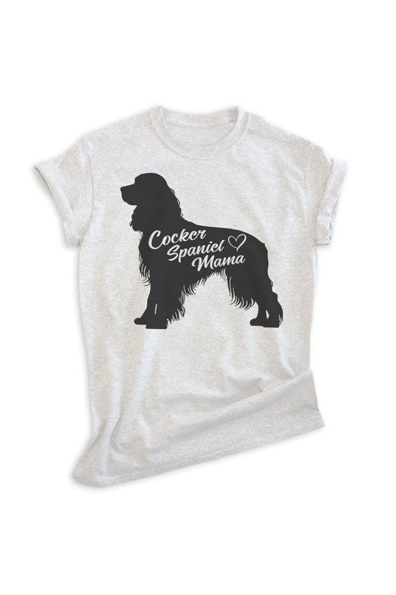 Cocker Spaniel Mama T-shirt, Unisex Women's Shirt, Cocker Spaniel Owner, Best Dog Mom Gift, Heather Ash, X-Small