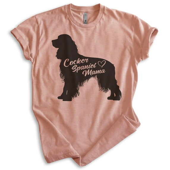Cocker Spaniel Mama T-shirt, Unisex Women's Shirt, Cocker Spaniel Owner, Best Dog Mom Gift, Heather Sunset, X-Small