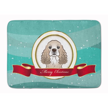 Cocker Spaniel Merry Christmas Machine Washable Memory Foam Mat