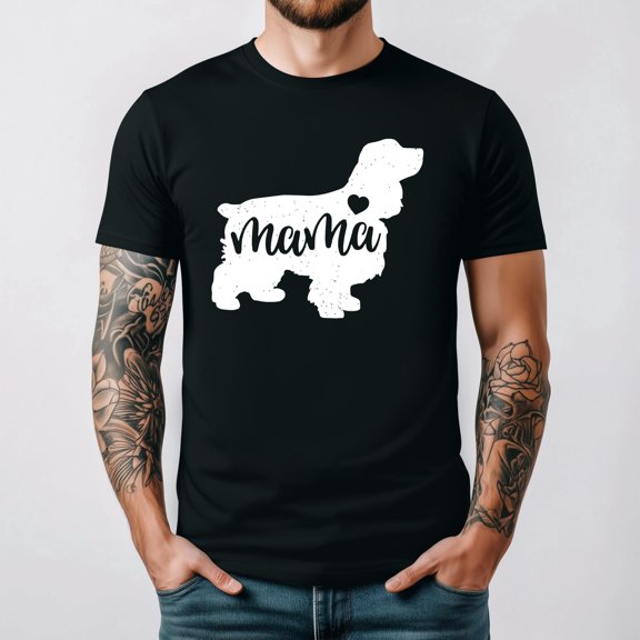 Cocker Spaniel Mom Funny Dog Lover Paw Print Retro T Shirt up to 5XL