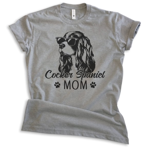 Cocker Spaniel Mom T-shirt, Unisex Women's Shirt, Cocker Spaniel Owner, Best Dog Mom Gift, Dark Heather Gray, X-Large