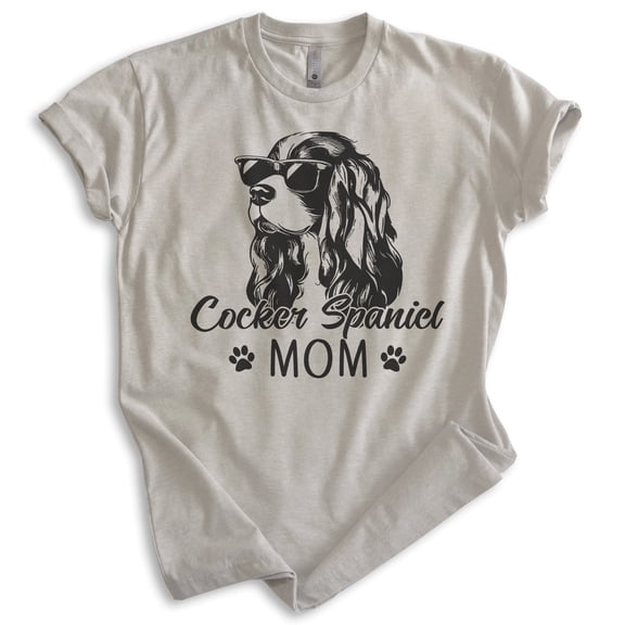 Cocker Spaniel Mom T-shirt, Unisex Women's Shirt, Cocker Spaniel Owner, Best Dog Mom Gift, Light Silk Gray, Large