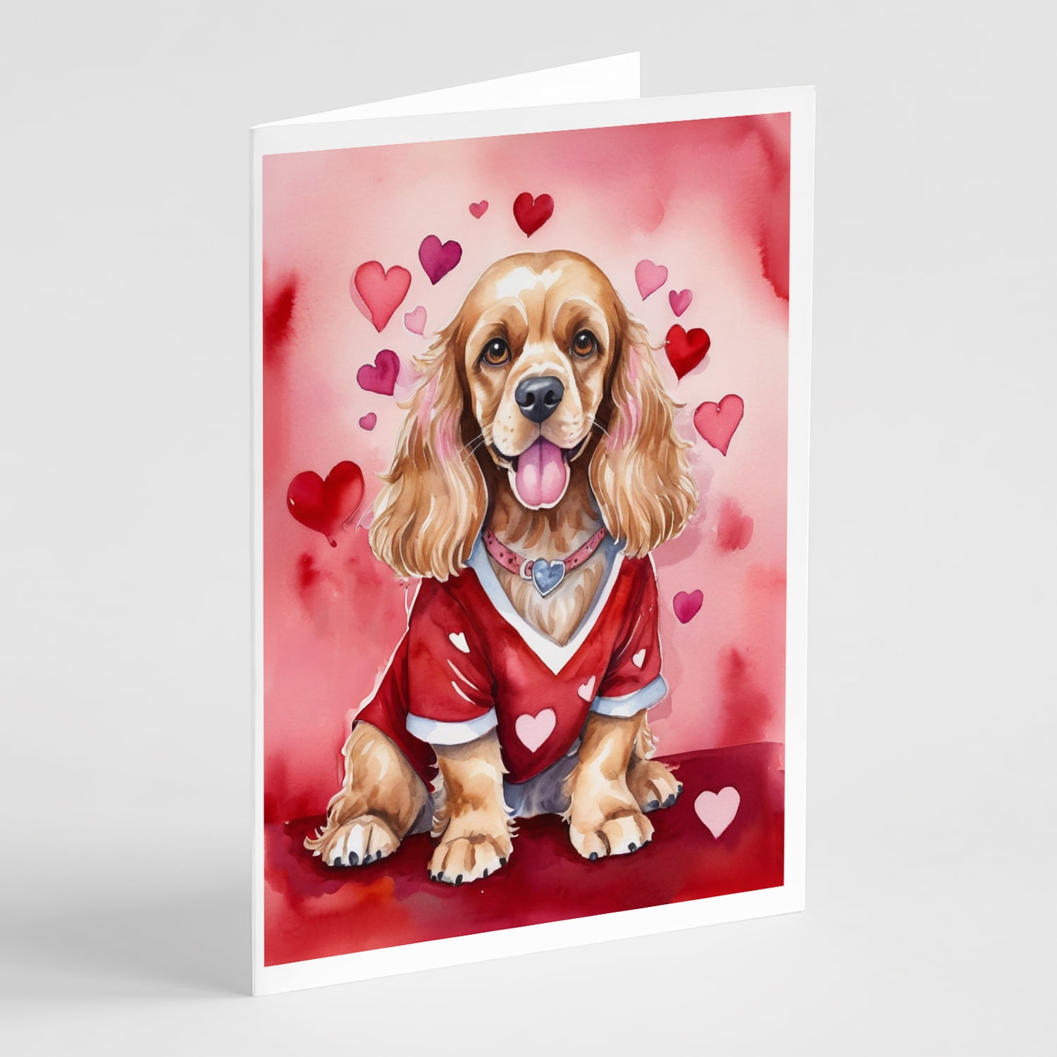 Cocker Spaniel My Valentine Greeting Cards Pack of 8 7 in x 5 in