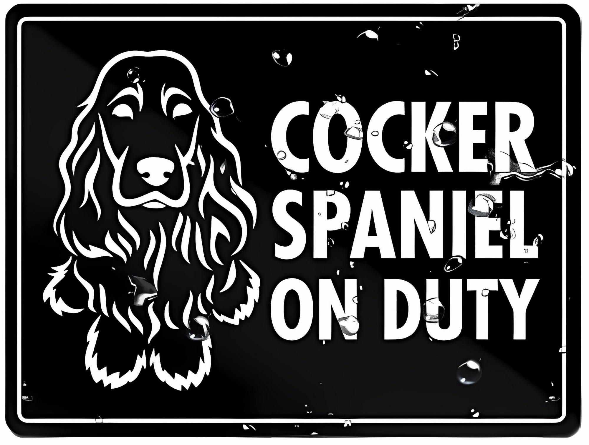 Cocker Spaniel On Duty Sign - 12×8 Inches, Acrylic Warning Sign, Door ...