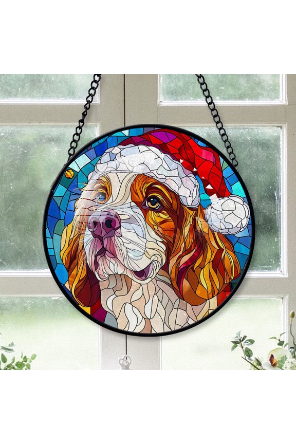 Cocker Spaniel Ornament Christmas 2025 Pet Dog Cocker Spaniel Dog Stained Glass SunCatcher for Window Christmas, Dog Suncatcher, Pet Lovers Gifts, Holiday Decor and Xmas Gifts Ideas