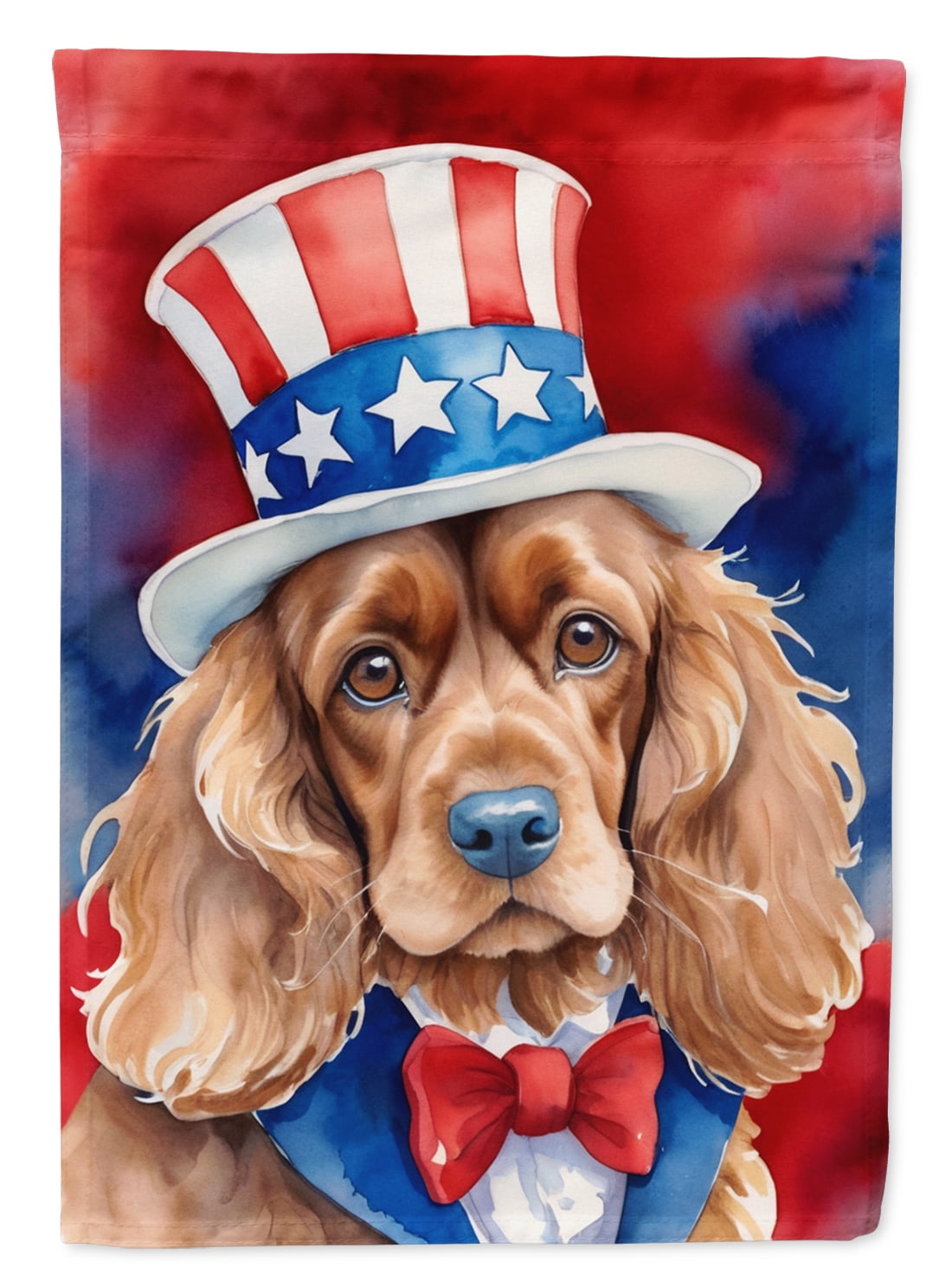 Cocker Spaniel Patriotic American House Flag 28 in x 40 in