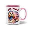 thumbnail image 1 of Cocker Spaniel Patriotic Welcome for 4Th of July Independence Day 11oz Accent Two-tone Mug Cockers Dog Lover Gifts Coffee Tea Cup - 00010, 1 of 5