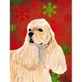 thumbnail image 1 of Cocker Spaniel Red Green Snowflakes Holiday Christmas Flag Canvas - House Size, 1 of 1
