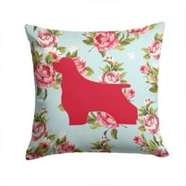 Cocker Spaniel Shabby Chic Blue Roses BB1075 Fabric Decorative Pillow