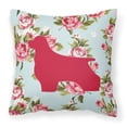 thumbnail image 1 of Cocker Spaniel Shabby Chic Blue Roses BB1075 Fabric Decorative Pillow, 1 of 2