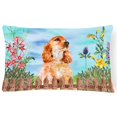 thumbnail image 1 of Cocker Spaniel Spring Canvas Fabric Decorative Pillow, 1 of 1