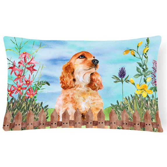 Cocker Spaniel Spring Canvas Fabric Decorative Pillow