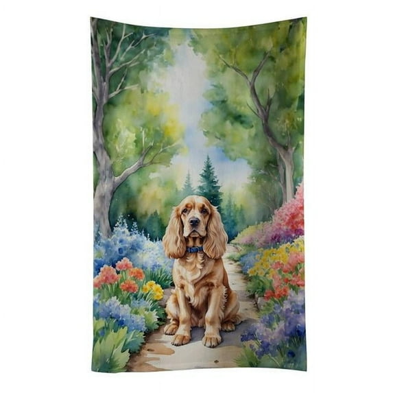Cocker Spaniel Spring Path Kitchen Towel