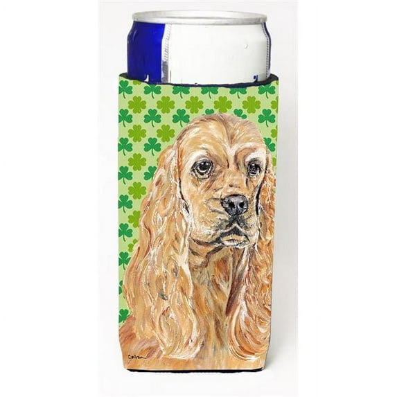 Cocker Spaniel St Patricks Irish Michelob Ultra bottle sleeves For Slim Cans - 12 oz.