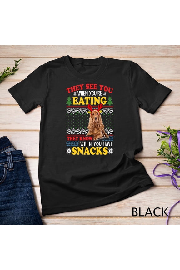 Cocker Spaniel Ugly Christmas Hoodie Dog Lover Xmas Gift T-Shirt Sweatshirt