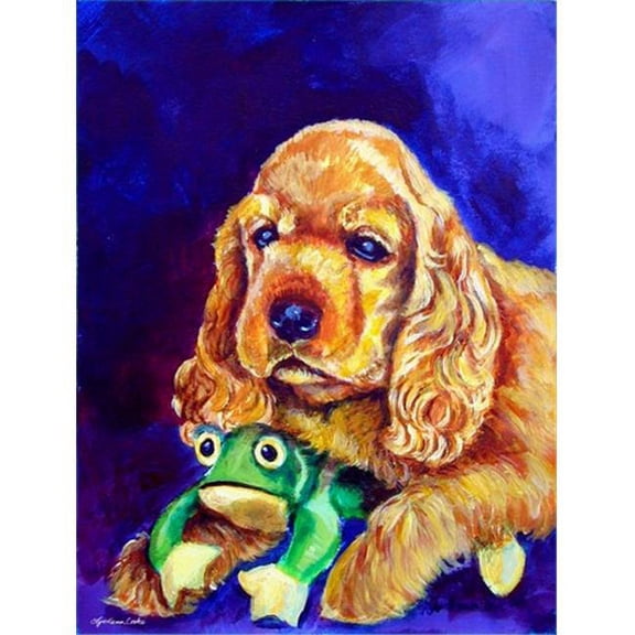 Cocker Spaniel With Frog Flag Garden Size
