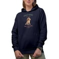 thumbnail image 1 of Cocker Spaniel and Wine Make Everything Fine, Dog Art Merch Gift, Navy Blue Hooded Sweatshirt or Hoodie, XL, 1 of 5