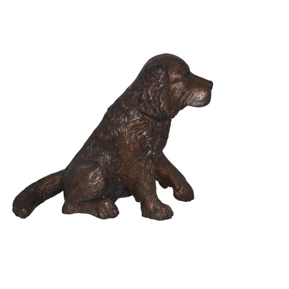 Nifao Cocker Spaniel dog Sitting Bronze Statue  Home Decor Sculpture, 20"L x 10"W x 16"H