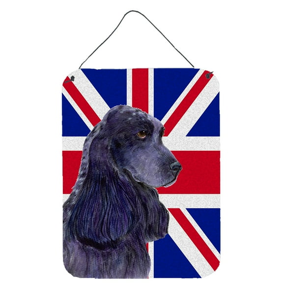 Cocker Spaniel with English Union Jack British Flag Wall or Door Hanging Prints