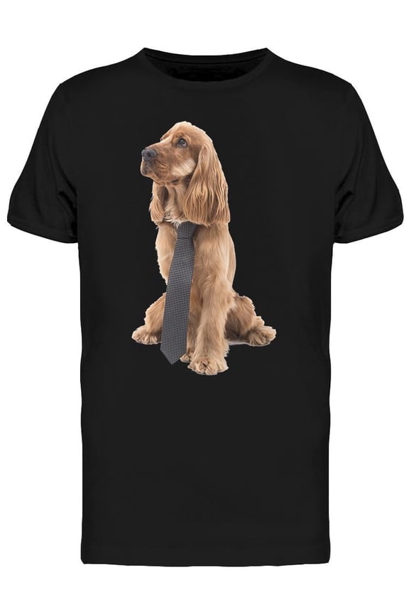 Cocker Wearing Tie T-Shirt Men -Image by Shutterstock, Male Large