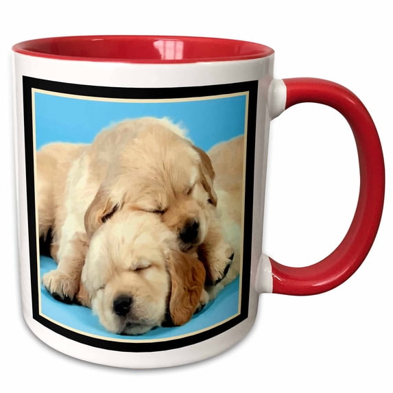 3drose, Cockers Napping, 15oz Two-tone Red Mug