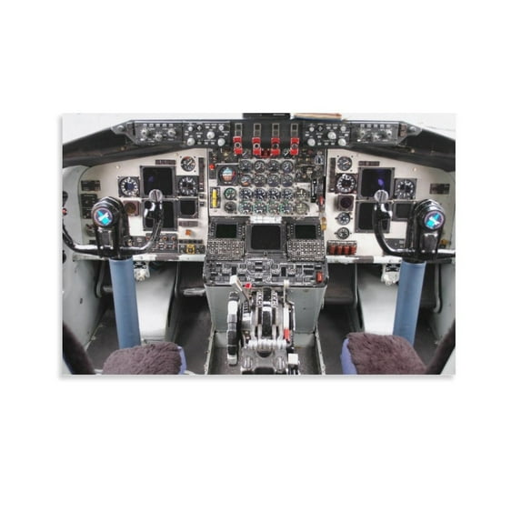 Cockpit Airplane Controls Gauges Canvas Art Poster And Wall Art Picture Print Modern Family Bedroom Decor Posters,Unframe-style,16x24inch(40x60cm)