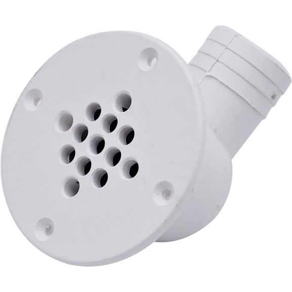 Cockpit Scupper Drain, UV-Stabilized Polymer Marine Drain Fitting with Check Ball Design, Easy Installation 1.5" Hose Compatibility, Leaf Guard Technology for Debris Prevention