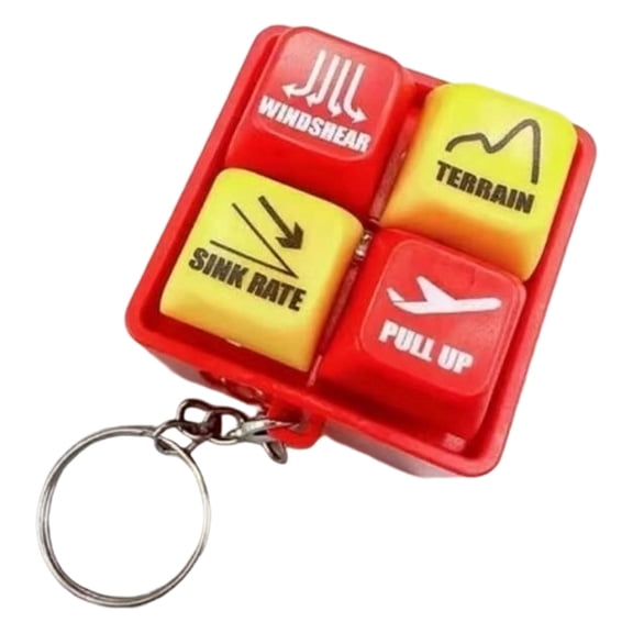 Cockpit‑Style Aircraft Warning Sound Simulator Keychain 1.7in 4‑Alarm Interactive Stress Relief Fidget Key Ring with LED Indicator Light Aviation‑Themed EDC Toy Gift for Pilots & Aviation Enthusiasts