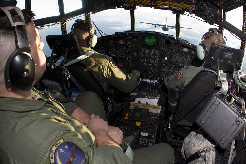 Cockpit of a MC-130P Combat Shadow Canvas Art - Gert KromhoutStocktrek Images (18 x 12)