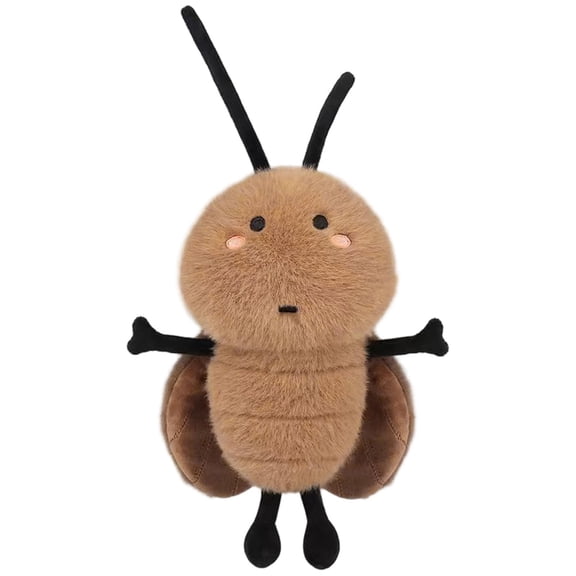 Cockroach Plush Toy Cute Brown Cartoon Cockroach Insect Stuffed Doll Fluffy Novelty Bug Plushie Home & Office Desktop Weird-Cute Decor Collectible Ornament(Brown-17x12x4cm)