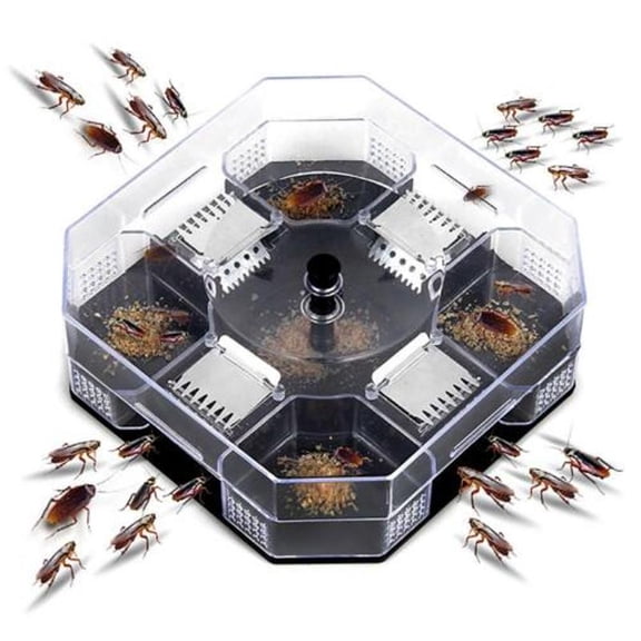 Cockroach Trap Box, Reusable Eco-Friendly Roach Catcher Trap with One-Way Door for Indoor Kitchen, Non-Toxic Automatic Cockroach Catcher, Durable Practical Pest Control