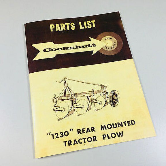 Cockshutt 1230 Rear Mounted Tractor Plow Parts List Catalog Manual