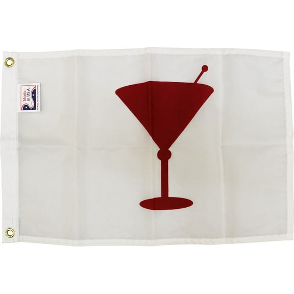 Cocktail - 12"x18" Nylon Flag (Red Glass)