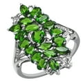 thumbnail image 1 of Cocktail 3.57 Ctw Chrome Diopside 925 Sterling Silver Women Midi Finger Christmas Ring Size US- 7.5, 1 of 8