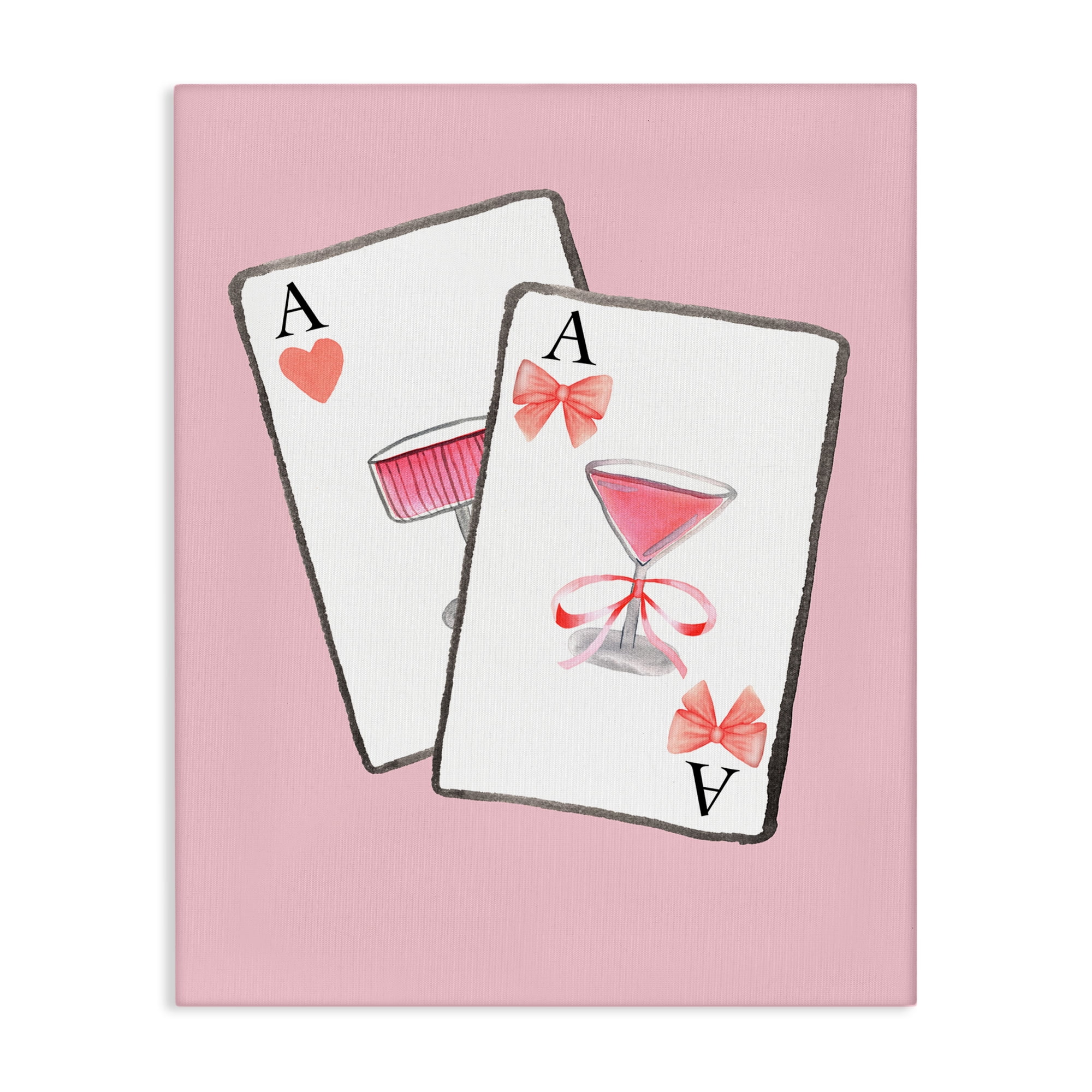 Cocktail Aces Cards Canvas Wall Art, design by Nina Jacobs