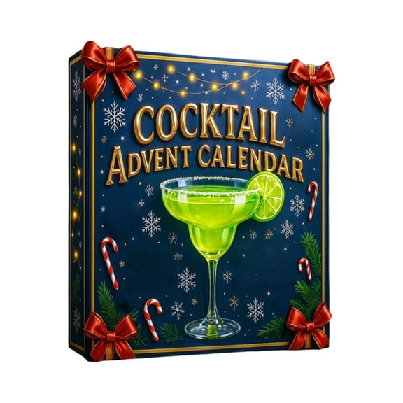 Cocktail Advent Calendar Christmas 24 Days Countdown Calendars with Mini 2D Cocktail Bottle Keepsakes