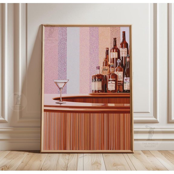 Cocktail Bar Interior Modern Drinks Poster Unframed Paper Print